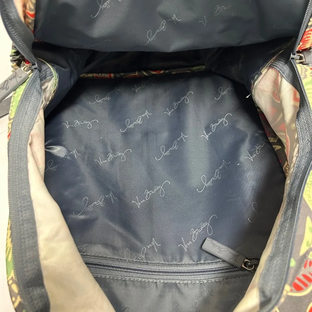 Vera Bradley Lighten Up Backpack Nomadic Floral Leaf Print Canvas Campus Travel